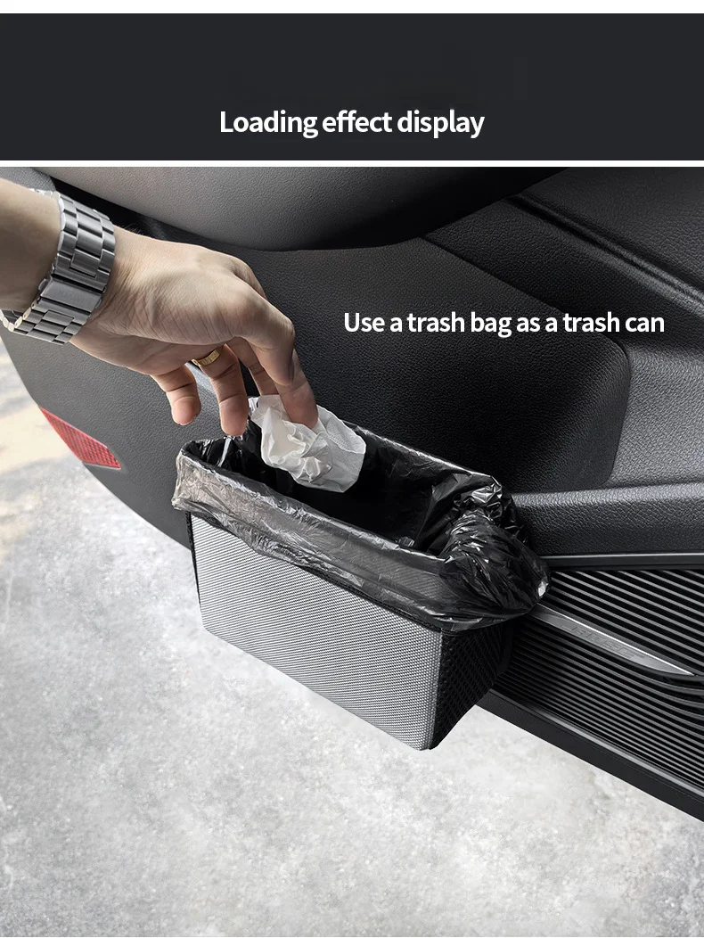 🚘Compact Car Organizer – Hanging Trash Bin with Storage Pockets🗑️