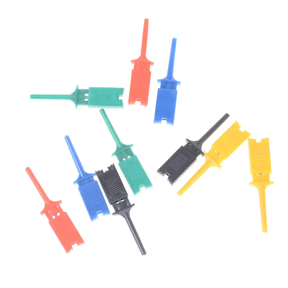 10Pcs Multimeter SMD IC SOIC Mini Test Clip Hook Grabbers Probe Jumper 5 Color 0 0 0 0 0 image 3
