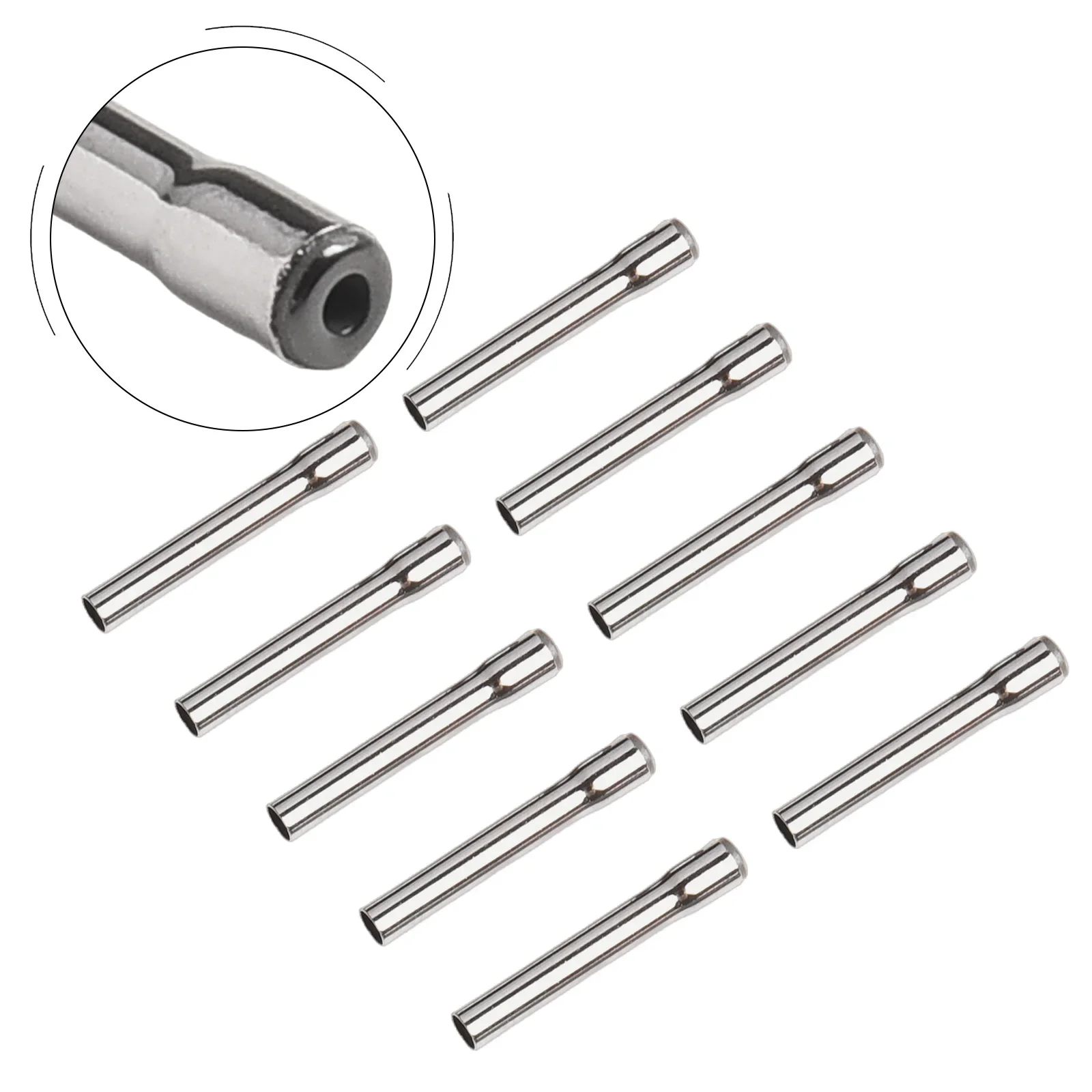 Tops Fishing Rod Tip Guide 1.2mm~2.1mm 10pcs Fishing Guides Hollow Parts Repair Rod Silver Stainless Steel Tip