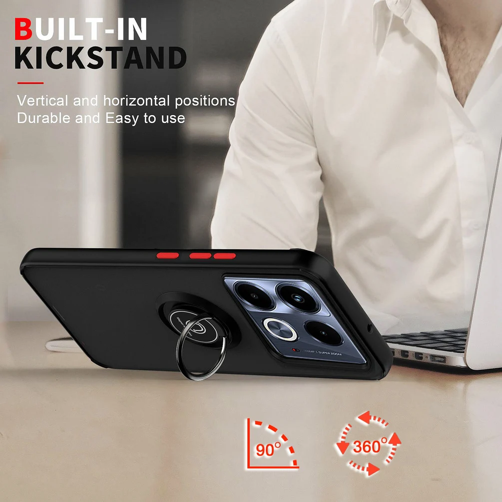 Versatile Rotatable Bracket Phone Case with Car Holder and Finger Ring Cover