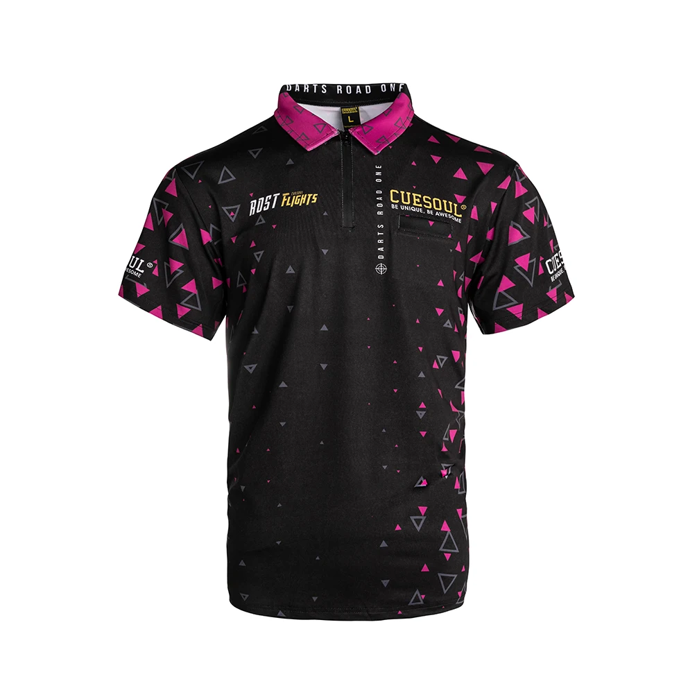 CUESOUL New Launch DARTS ROAD ONE Dart Shirt Dart Jersey-Purple Red and Black