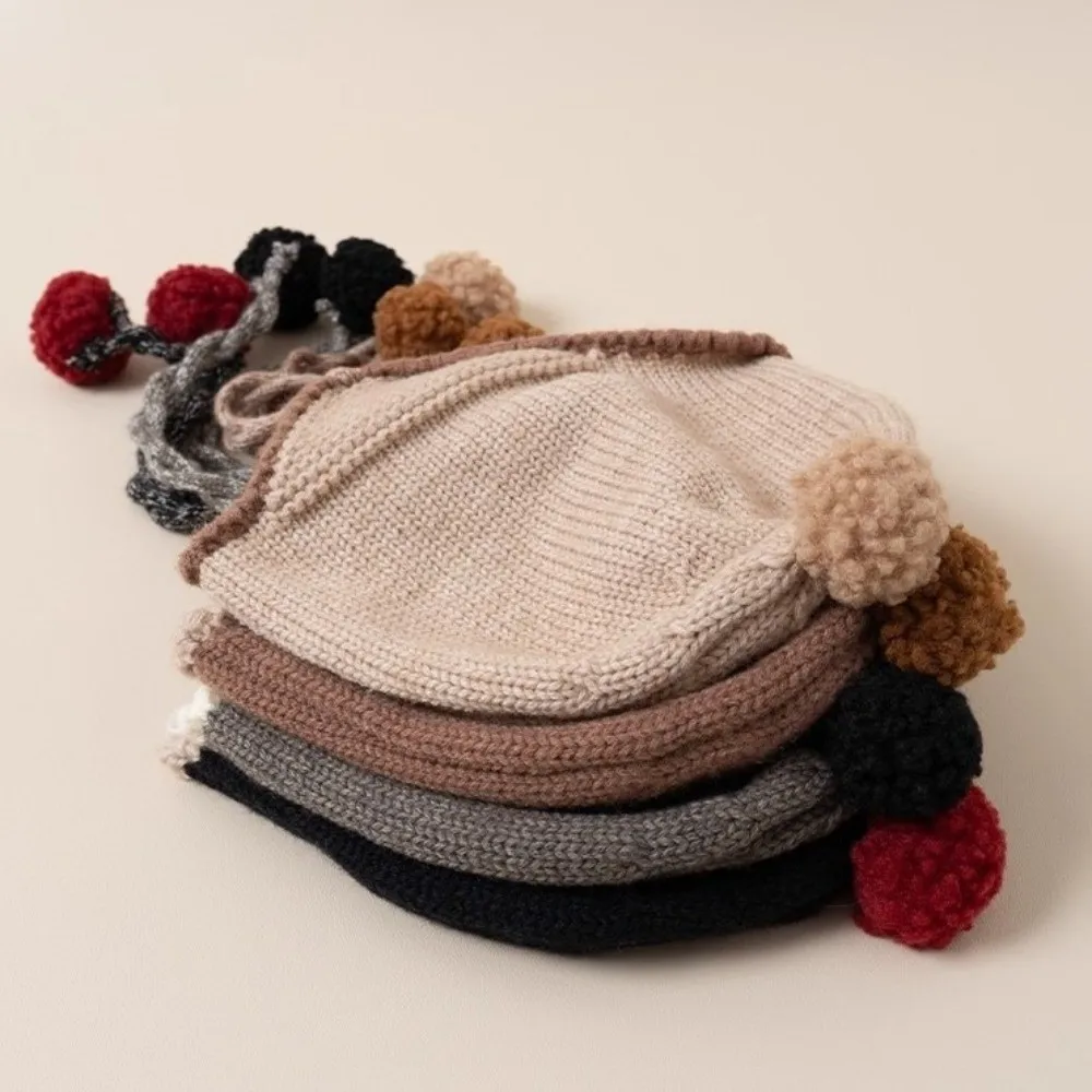Polyester Fiber Kids Ear Protection Beanie Hat for Cold Weather