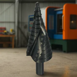 Premium Cobalt High - Speed Steel Spiral Cone Drill Bit - 4 - 32mm Triangle Shank for Metal and Wood Drilling (1Pcs - 4 - 32)