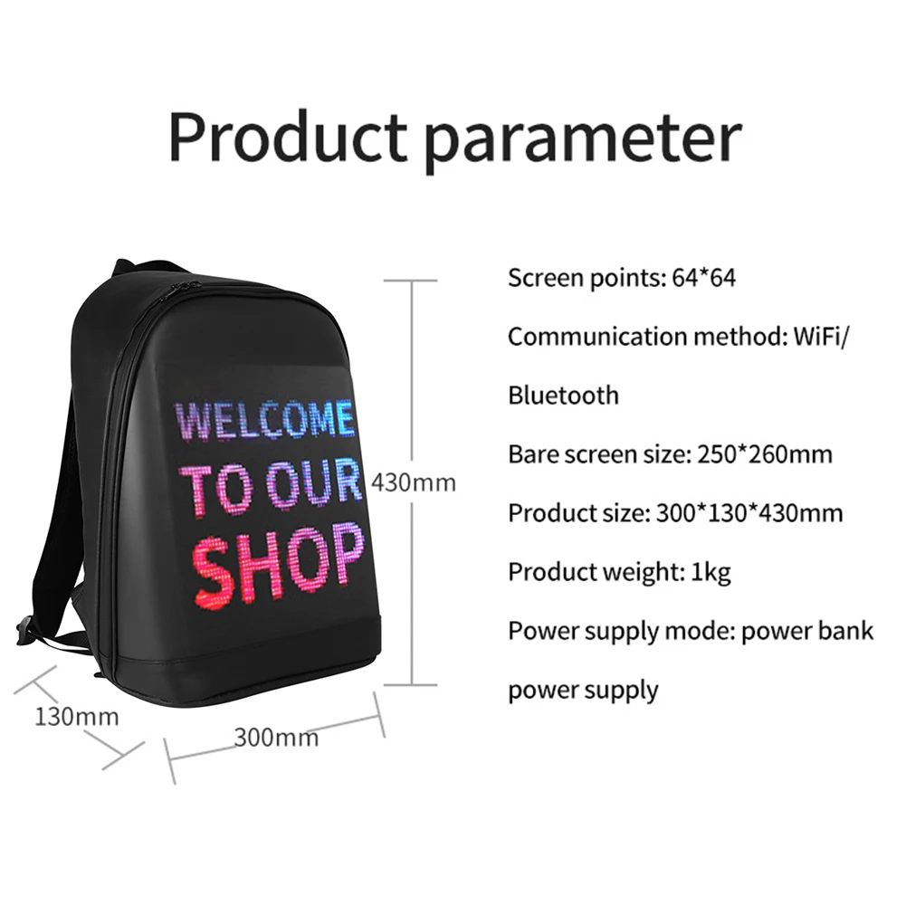 Led Backpack Programmable Screen | Backpack Led Pixel Screen | Pixel  Lighting Backpack - Advertising Lights - Aliexpress