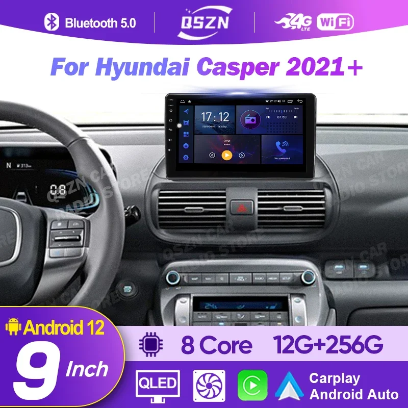 

Автомагнитола 2din Android 13 для Hyundai Casper 2021 -2023, автомобильный мультимедийный плеер с GPS-навигацией, 4G, Wi-Fi, DSP, Carplay, авто