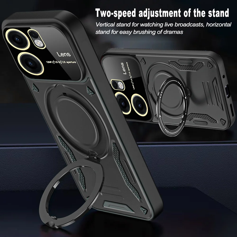Shockproof Armor Lens Protection Case with Magnetic Wireless Charging