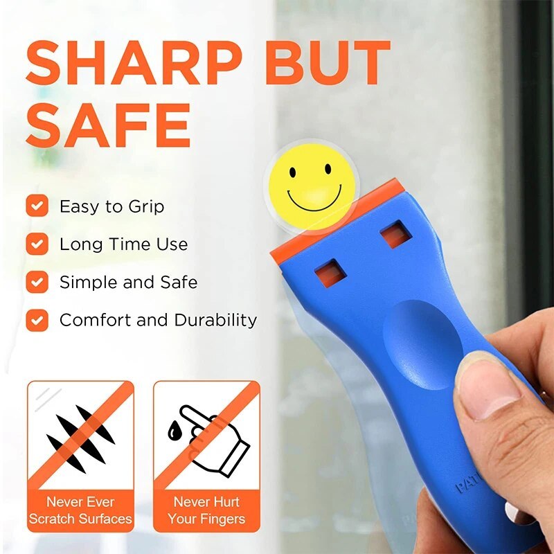 Double Edge Plastic Razor Blade Glass Cleaning Scraper Label Quick Cleaning Razor Glue Remover Window Car Film Sticker Scraper
