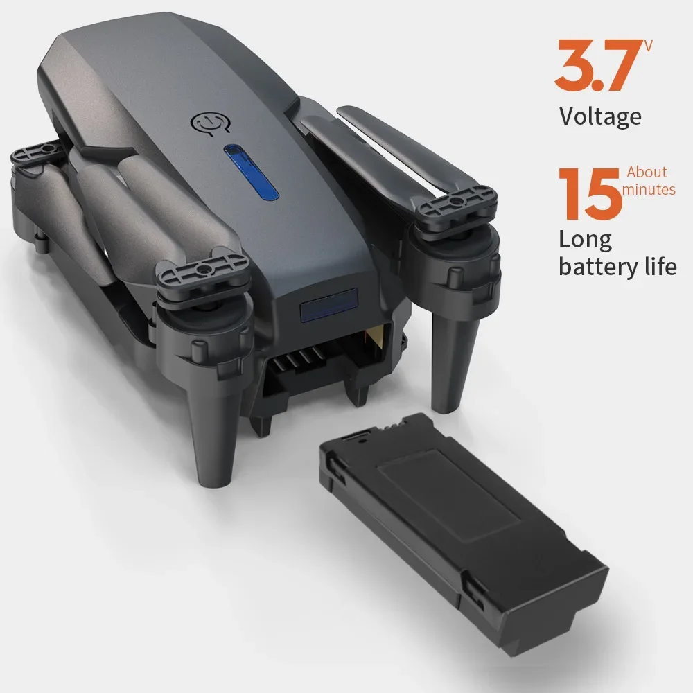 Drone avec caméra 4K double caméra, sac de transport inclus, noir/gris