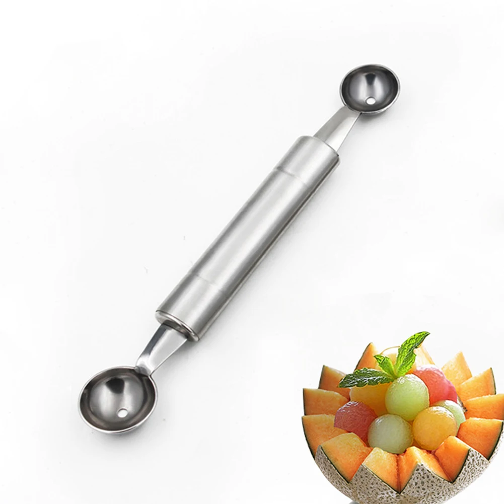 

Melon Watermelon Ball Scoop Fruit Spoon Ice Cream Sorbet Stainless Steel Double-end Cooking Tool Kitchen Accessories Gadgets