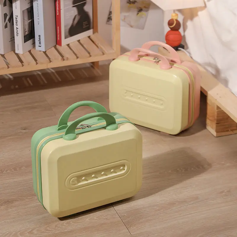 Small Handheld Luggage Box Women's 14 Inch Makeup Box Travel Organizer Case Mini Suitcase Can Hang Large Festival Gift