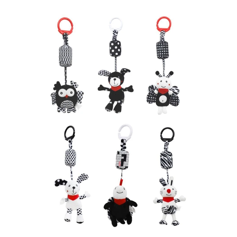 

Baby Stroller Rattle Toy Pushchair Wind Chime Pram Pendant Crib Hanging Bed Bell Cartoon Animal Plush for Doll Infants Cot Toys