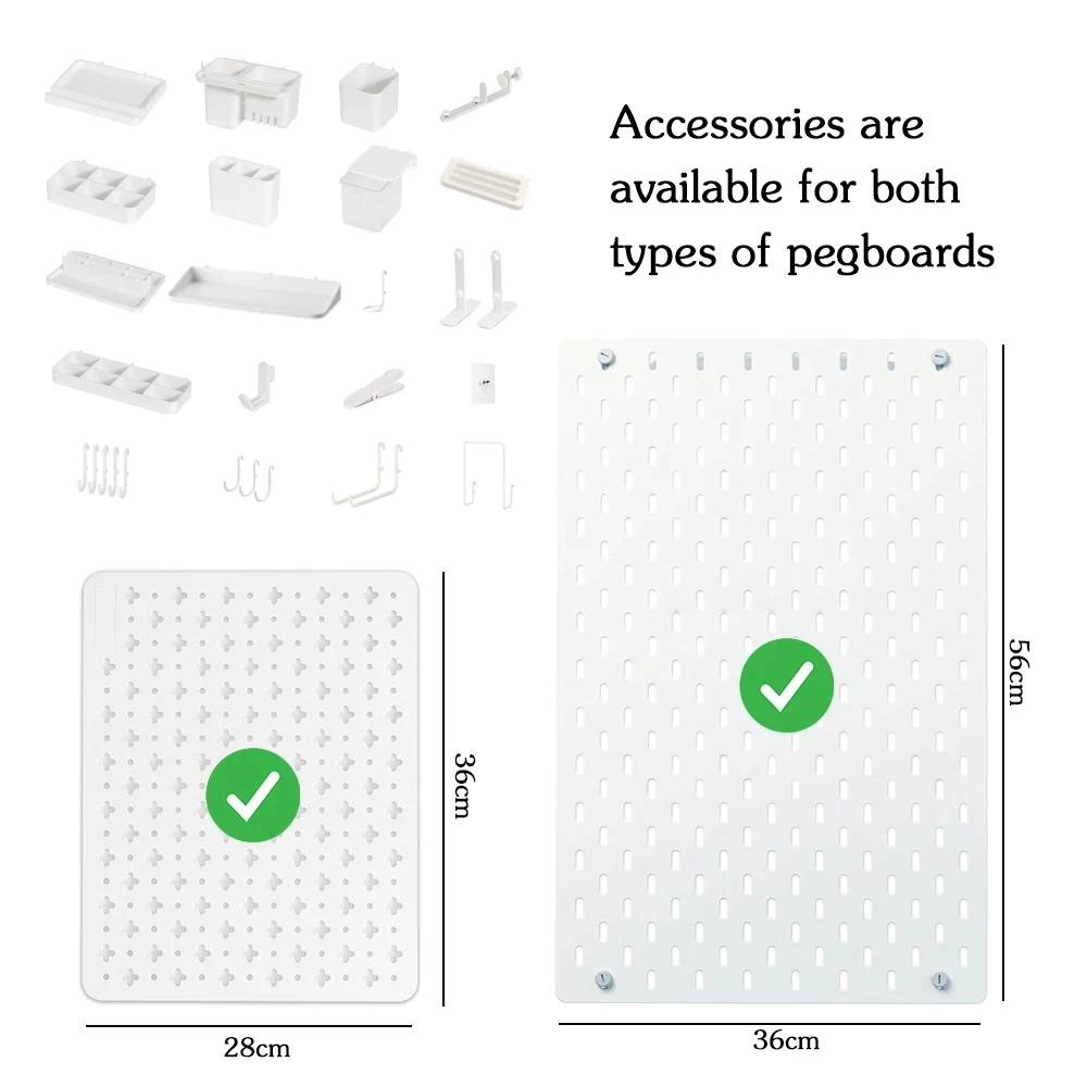 Nordic Style Pegboard and Accessories Storage Case DIY No Drill Shelves Wall Mount Desktop Organizer 3