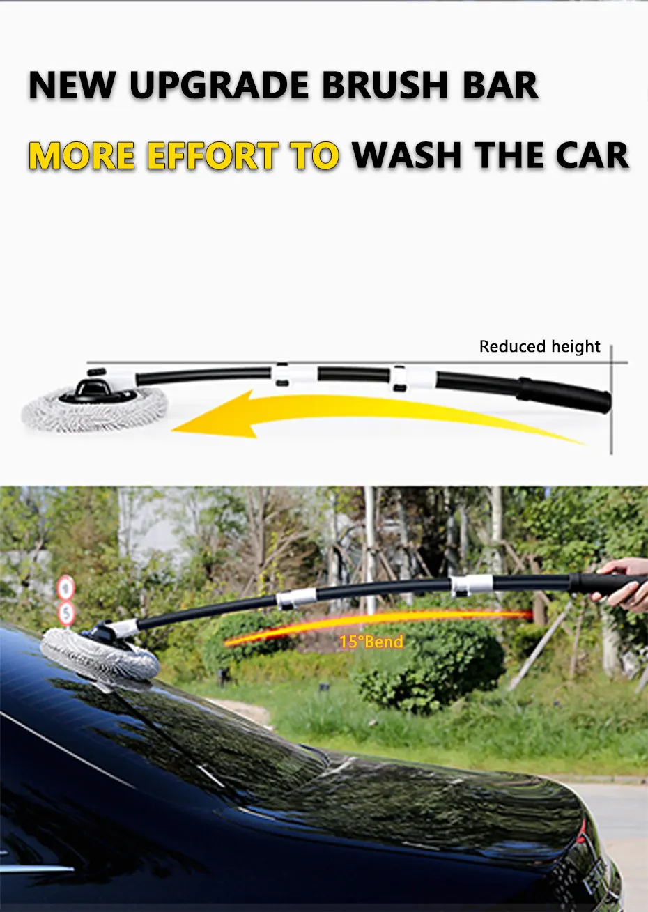 Car Telescoping Long Handle Chenille Broom Car Wash Mop Brush – SEAMETAL