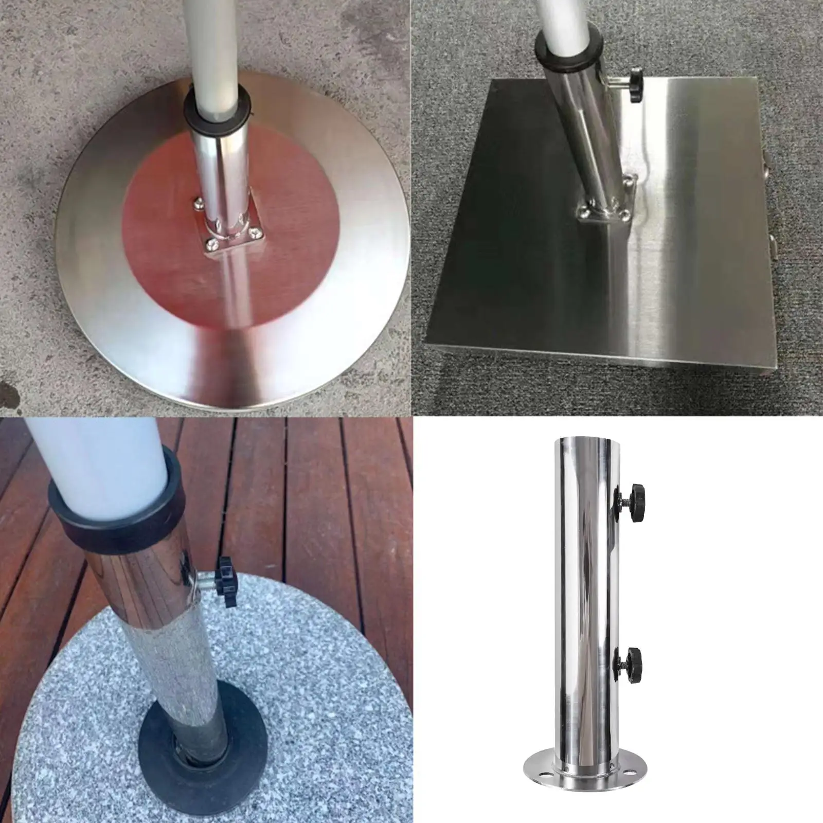 Deck Umbrella Base Stand Replacement Sun Shelter Parasol Sun Umbrella Holder for Courtyard Outdoor Backyard Garden Summer Beach,beach umbrella plug base,umbrella stand holder