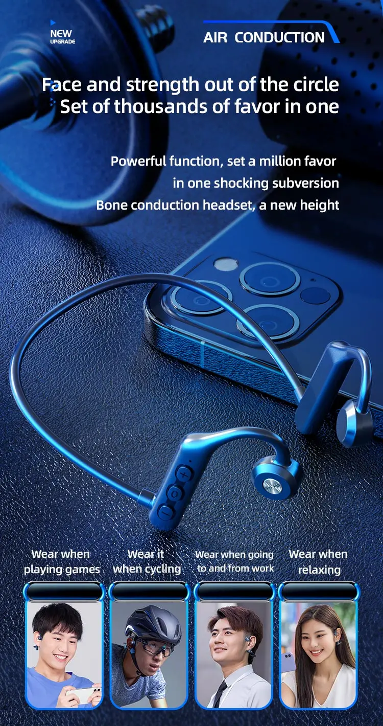 G25 Wireless Headset Bluetooth Earphone Headphones 5.3 Bone Conducting OpenEAR Large Capacity Battery Stereo Waterproof Earbuds S8e7a41aa34bc40e29977e35b04b4b3b3g