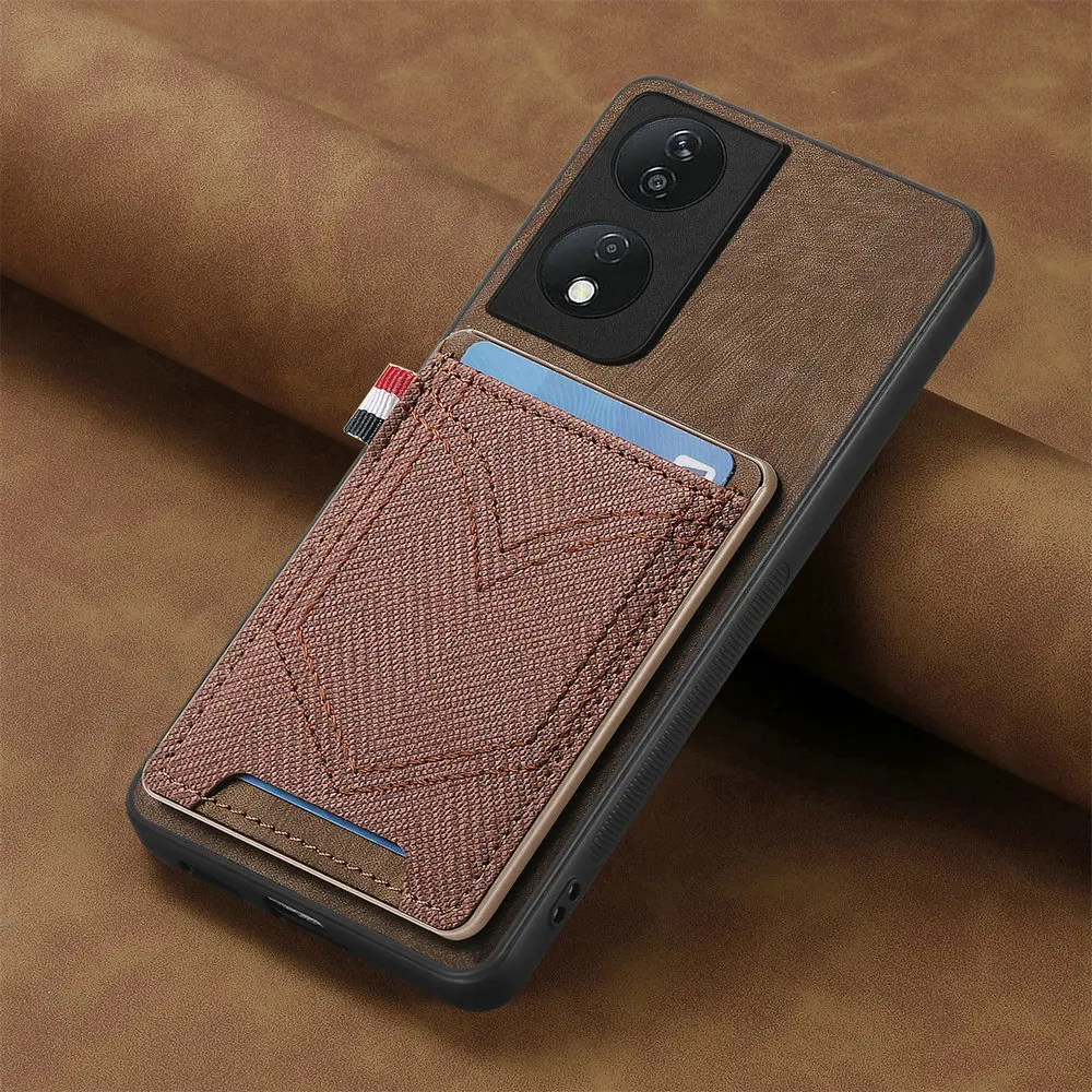 Enhanced Leather Card Holder with 360° Protection and Magnetic Back Cover