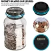 1.8L Coin Bucket Money Bank Large Capacity Transparent Saving Jar US Dollar Euro Pound Saving Jar Smart Counting 3
