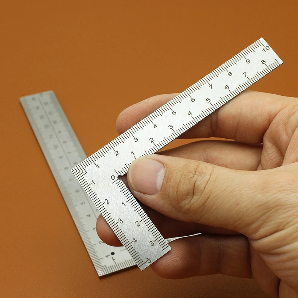 Mini Right Angle Ruler Measuring Layout Tool Stainless Steel Square L