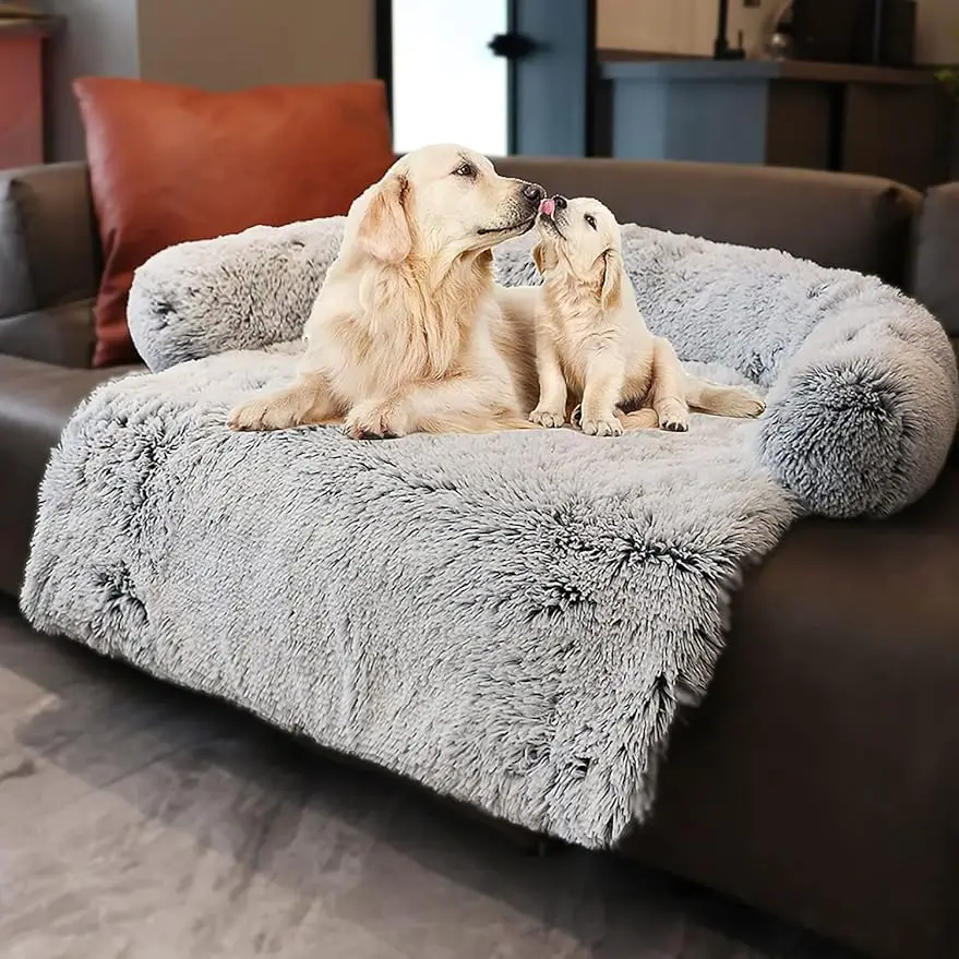 

Tinaco Luxurious Calming Dogs/Cats Bed Mats, Washable Removable Couch Cover, Plush Long Fur Mat, Waterproof Lining,(XL)