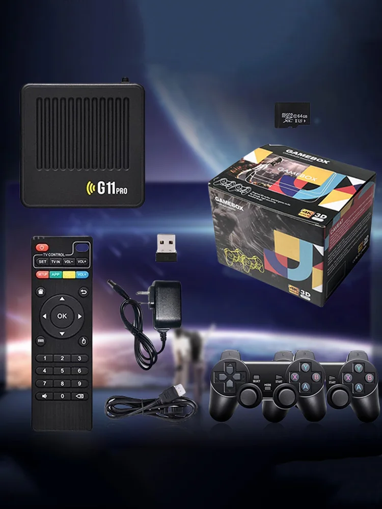 G11 Pro Video Game Box Built in 10000+ Retro Games Retro Home Console Plug and Play with 2.4G Wireless Dual Controllers view 6