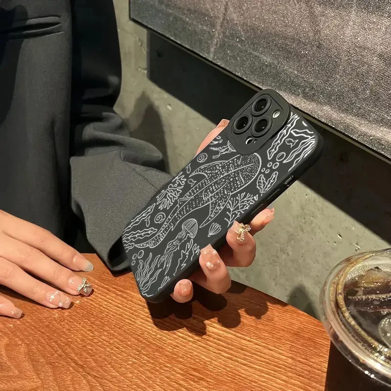 Black Eyed Shark Soft Matte Shockproof Phone Case