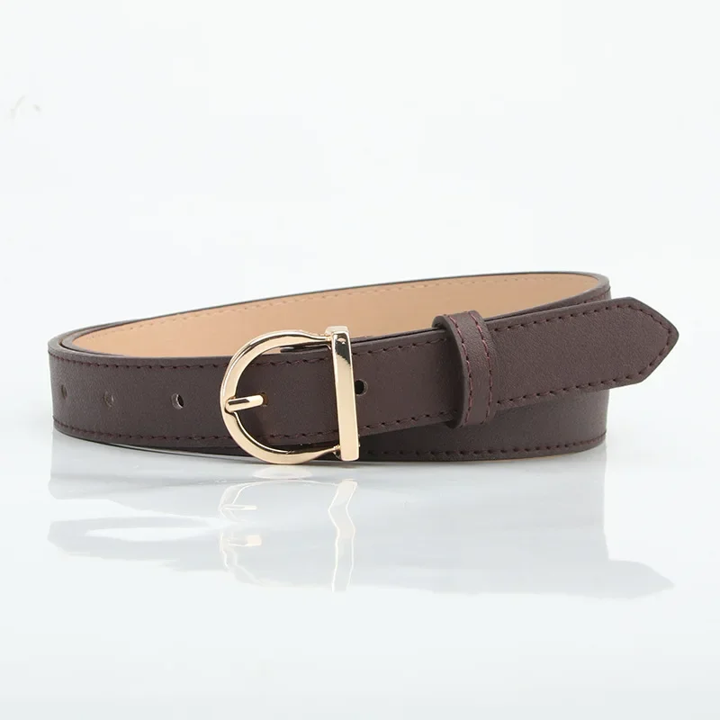 

New Fashion All-Match Golden Alloy Pin Buckle Women's Belt Jeans Dress Decorative PU Belts 2023