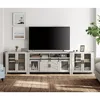 TV Stand Set for 100 inch TV, Farmhouse Storage Units with Open and Adjustable Shelf, Antique White, TVs Stands 1