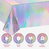 Aluminum Film Tablecloth Table Cover Kids Baby Shower Tablecloth Supplies for Wedding Party Banquet Decoration Iridescence Laser 1