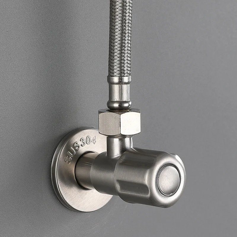 

G1/2 треугольный клапан 304 нержавеющая сталь угловой клапан водонагреватель утолщенный угловой клапан DN15 клапан останова воды медный клапан