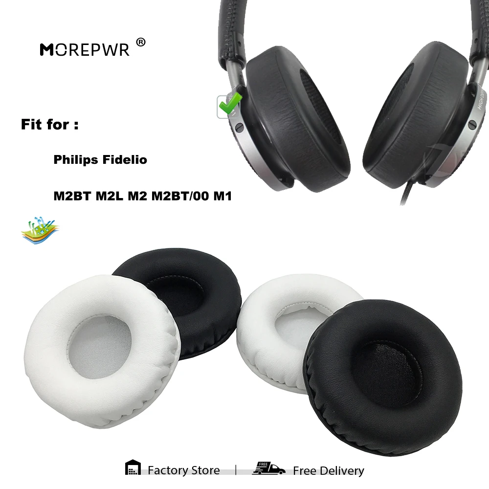 

Morepwr New Upgrade Replacement EarPads for Philips Fidelio M2BT M2L M2 M2BT/00 M1 Headset Parts Leather Cushion Velvet Earmuff