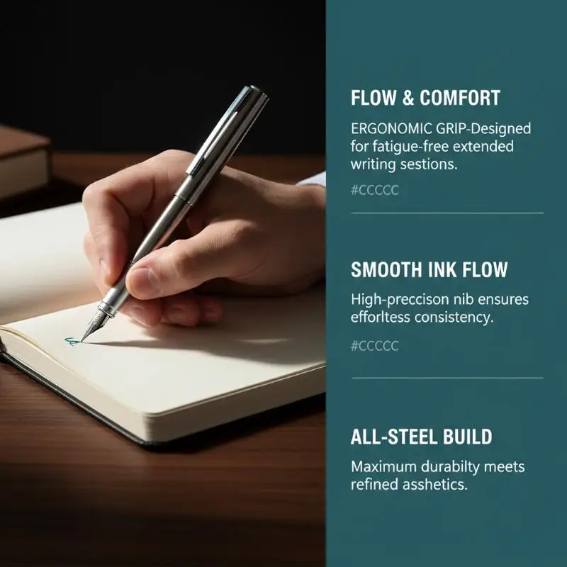 고품질 0.38mm 초극세 펜촉 만년필 스테인레스 스틸 매우 고급 비즈니스 사무용품 선물