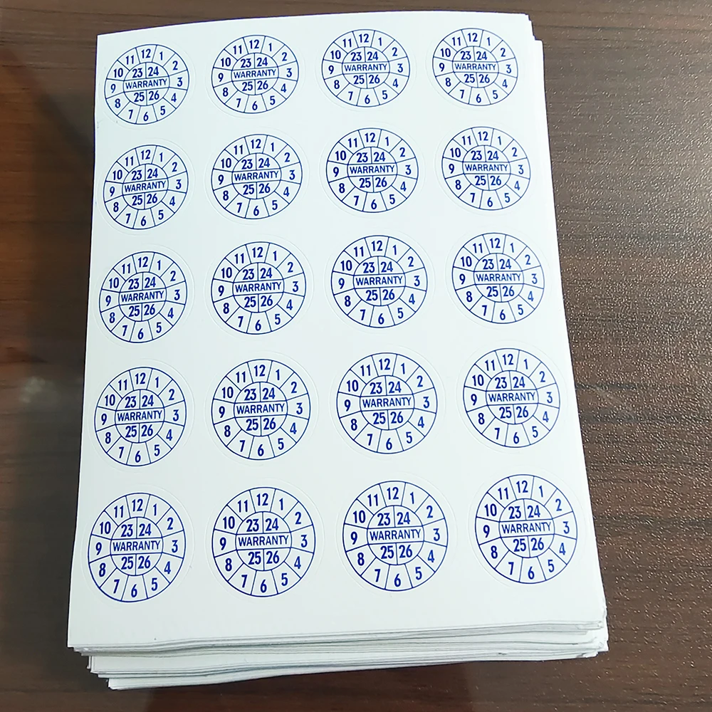 100pcs 20mm Expire Date Sticker Brittle Paper Warranty Void Label Repair Guanantee Valid Year Month Tamper Evident Security Seal