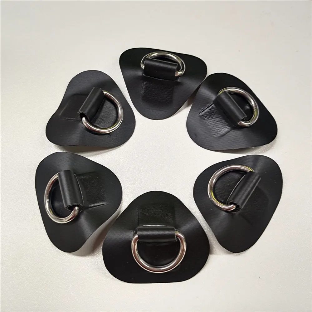 Surfboard Dinghy Boat PVC Patch 6Pcs Stainless Steel 316 D Ring Deck Rigging Sup Round Ring Pad