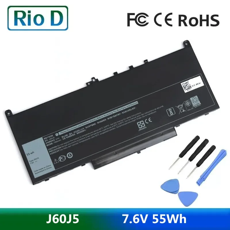

Новый аккумулятор J60J5 7,6 V 55Wh для ноутбука Dell Latitude R1V85 MC34Y 242WD E7270 E7470 J60J5