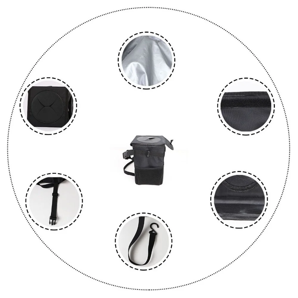 1 Pcs Portable Waterproof Car Trash Can Auto Organizer Garbage Can Car Accessories - 5