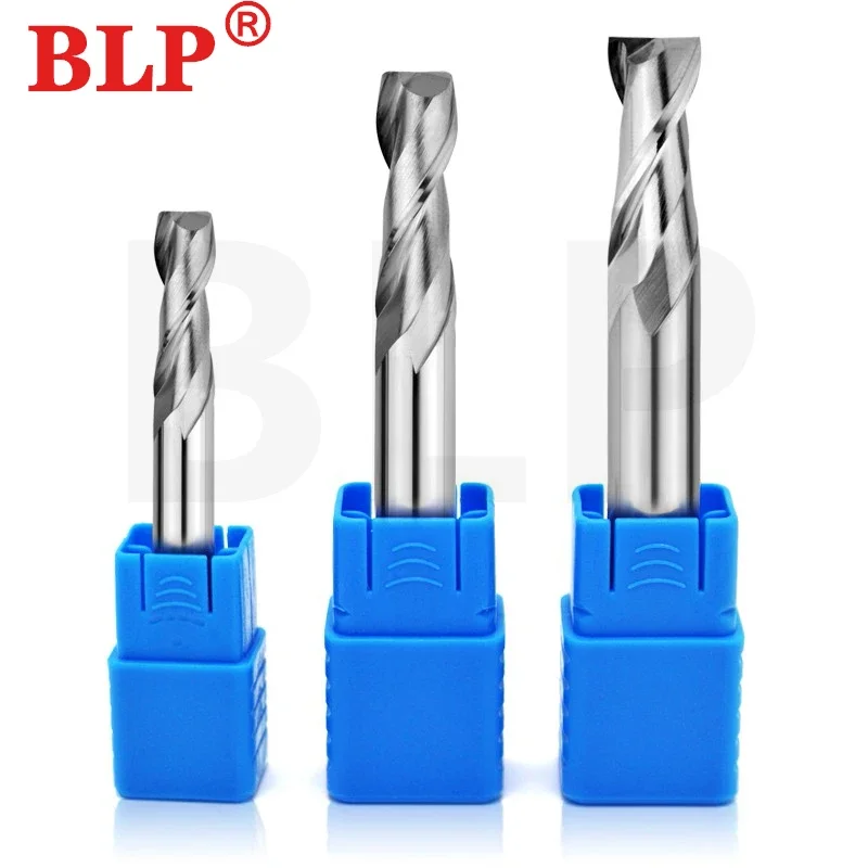 

HRC50 2 flute aluminum milling cutter CNC carving cutter coarse tungsten steel hard alloy woodworking keyway high gloss cutter