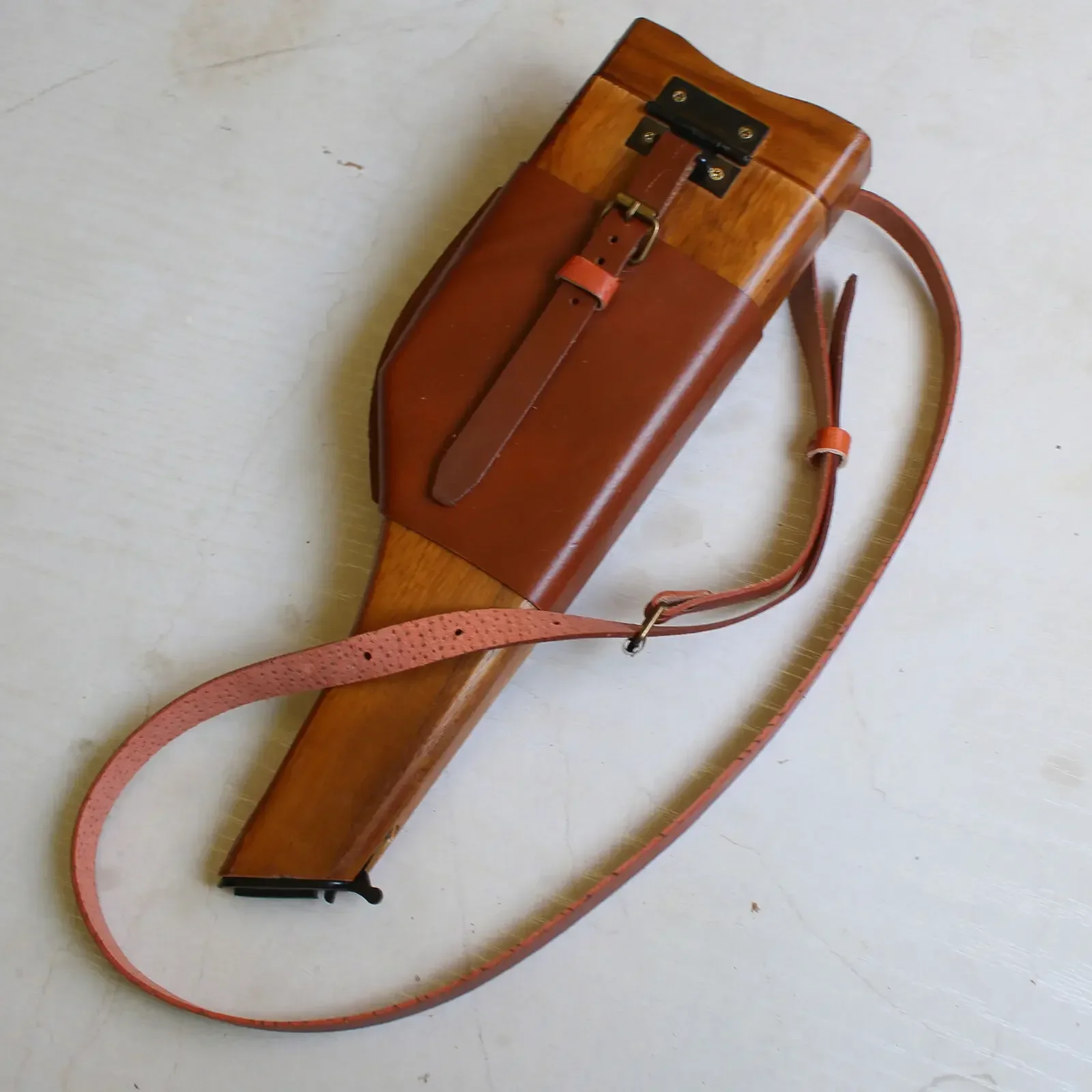 BROOMHANDLE GERMAN MAUSER C96 WOOD SHOULDER HOLSTER BUTT STOCK WANG1.WW2
