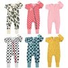 New Double Zipper Infant Baby Girl Boy Clothes Geometry Long Sleeve Cotton Baby Romper Clothing For Newborn Jumpsuit 0-24 Months