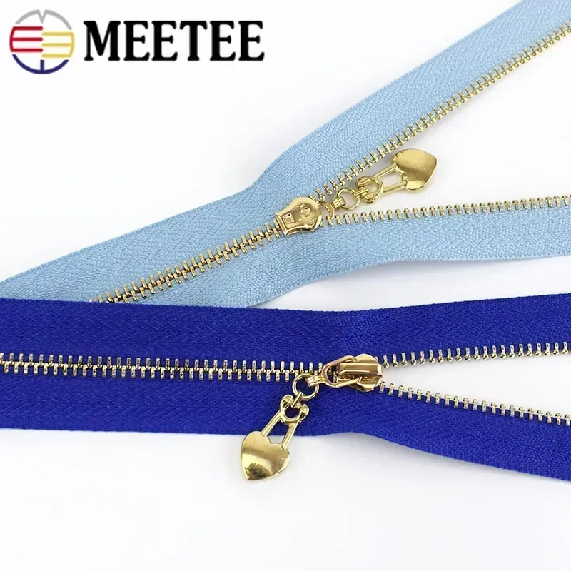 Set of Metal Zippers for DIY and Sewing Projects