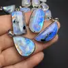 Unit One Piece Natural blue moonstone sliver 925 pendant rainbow moonstone with black spot pendant for gift 1