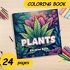 Plants Coloring Book Featuring Plants Flowers for Adults and Teens 24 Page Graffiti Painting Drawing Book Relieve Stress 1