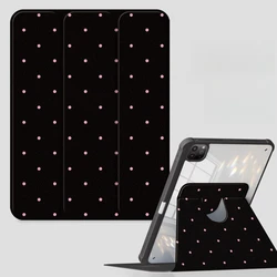 Stylish Pink Polka Dots Rotating Stand Tablet Cover for Pro 12.9 2018-2020 (360SZDM-BK-TD0853)