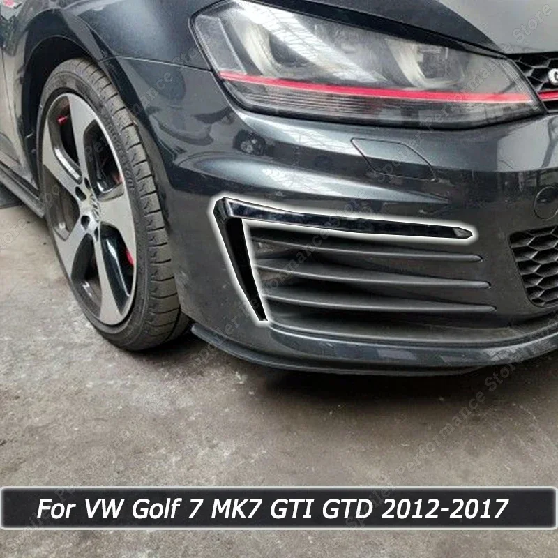 

Для VW Golf 7 MK7 GTI GTD 2012-2017 глянцевый черный Автомобильный передний бампер разветвитель спойлер туманная Задняя отделка ABS ветровой нож комплект для тюнинга кузова