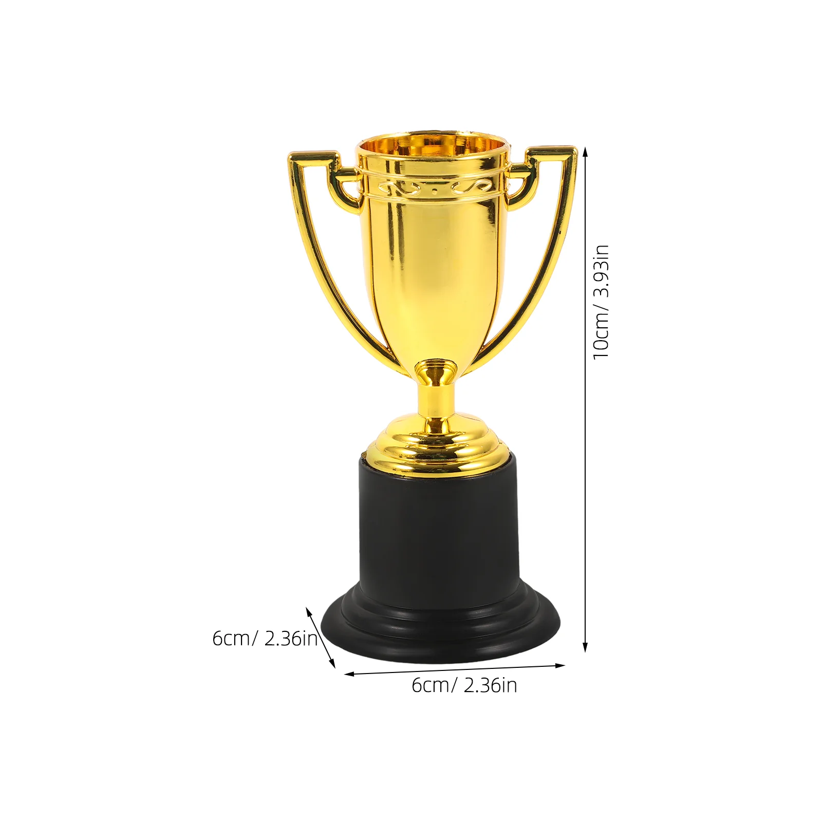 6 Pcs Golden Plastic Award Trophy Sport Mini Trophies Kids Staff Cup Awards Souvenirs Team Sports Plastic Trophies Game Prize