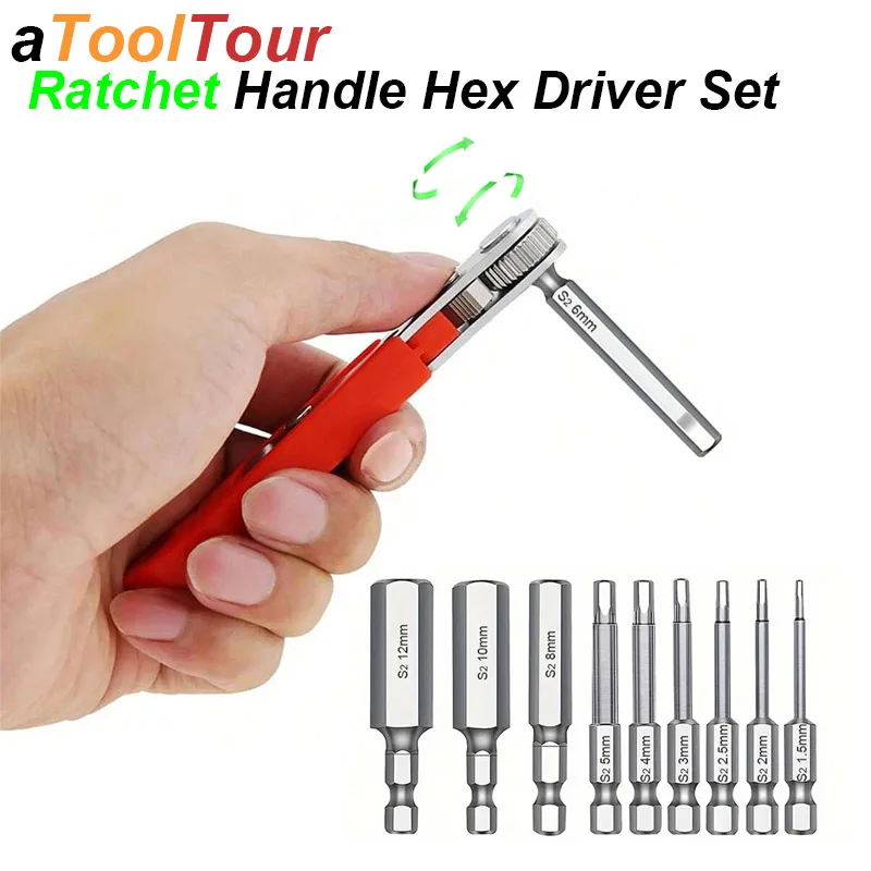 Precision Hex Bit Screwdriver and Ratchet Handle Set