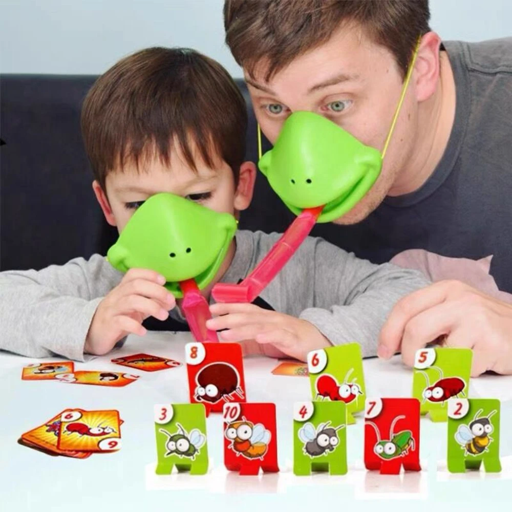 TikTok – jouet amusant à coller la langue de la grenouille, masque de jeu à deux joueurs, jeu interactif de bureau, jeux fête Parent enfant | AliExpress