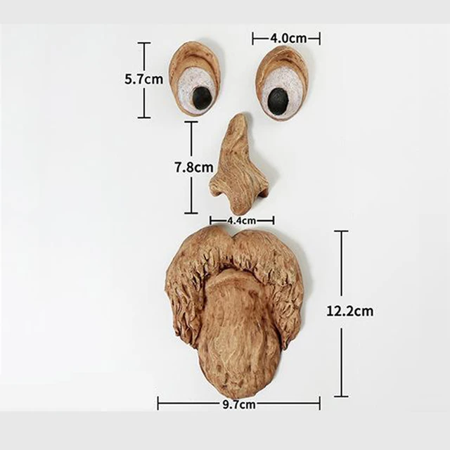 Kerti Dekoráció Kültéri Kéreg Szellem Arc Gyanta Kézzel Rajzolt Barkácsfa Szörnyek Szimulációs Reális - Image 6