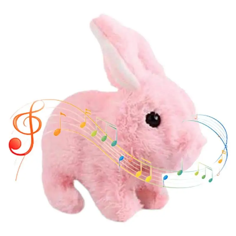 Electric Rabbit Toy Plush Bunny Battery Operated Hopping Animal Rabbit ...