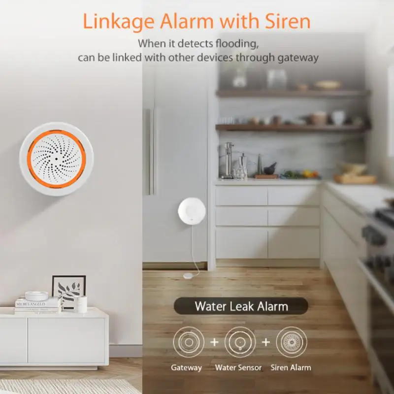 Tuya ZigBee 무선 누수 센서, 침수 감지기, 누수 감지 경보, 물 센서, 스마트 홈 지지대, 홈키트