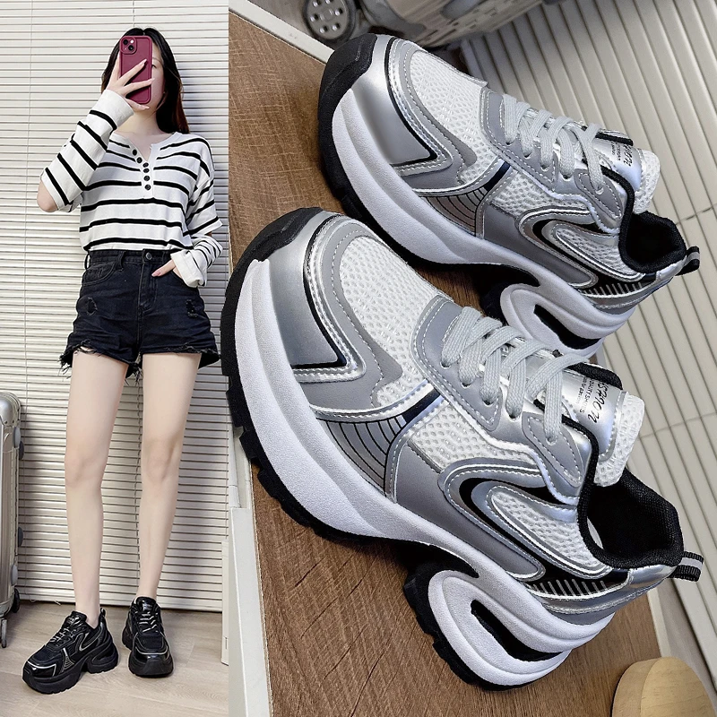 

Increase Mesh Lace-up Fashion All Comfortable Non-slip Breathable Sports Women's Single Shoes Womens Shoes Zapatos De Mujer